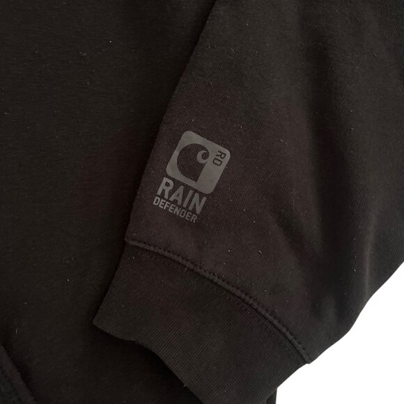 Carhartt Rain Defender Hoodie Mens XL Black Pullover Logo Bold Spellout 104816 - Picture 3 of 11